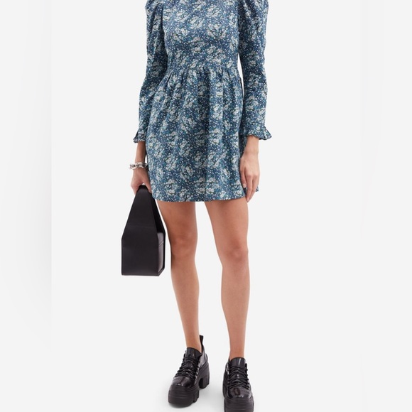 BATSHEVA X LAURA ASHLEY Square Neck Mini Dress Moylegrove (Size 4) - Picture 9 of 16